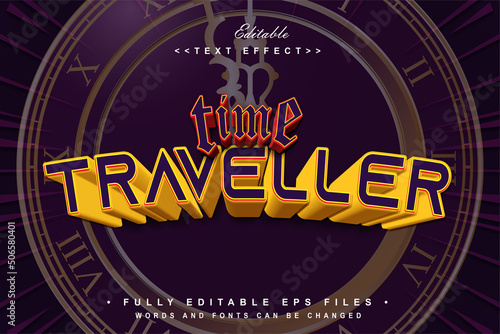 editable time traveller text effect.logo text. perfect for digital writer tools.typhography logo