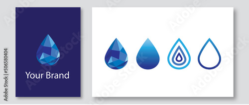 drop water logo with blue color. aqua logo, nature logo, clean logo, fresh logo, liquid logo, blue logo