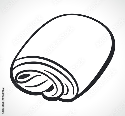 french chocolate bread pastry illustration