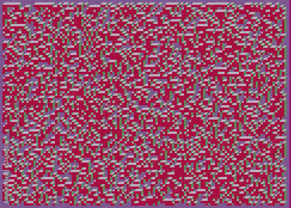 Implementation of Edward Zajec’s “Il Cubo” from 1971. Essentially a Truchet tile set of 8 tiles and rules for placement art illustration Implementation of Edward Zajec’s “Il Cubo” from 1971. Essentially a Truchet tile set of 8 tiles and rules for placement art illustration