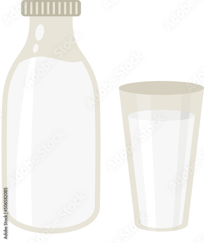 Bottle of milk and a glass