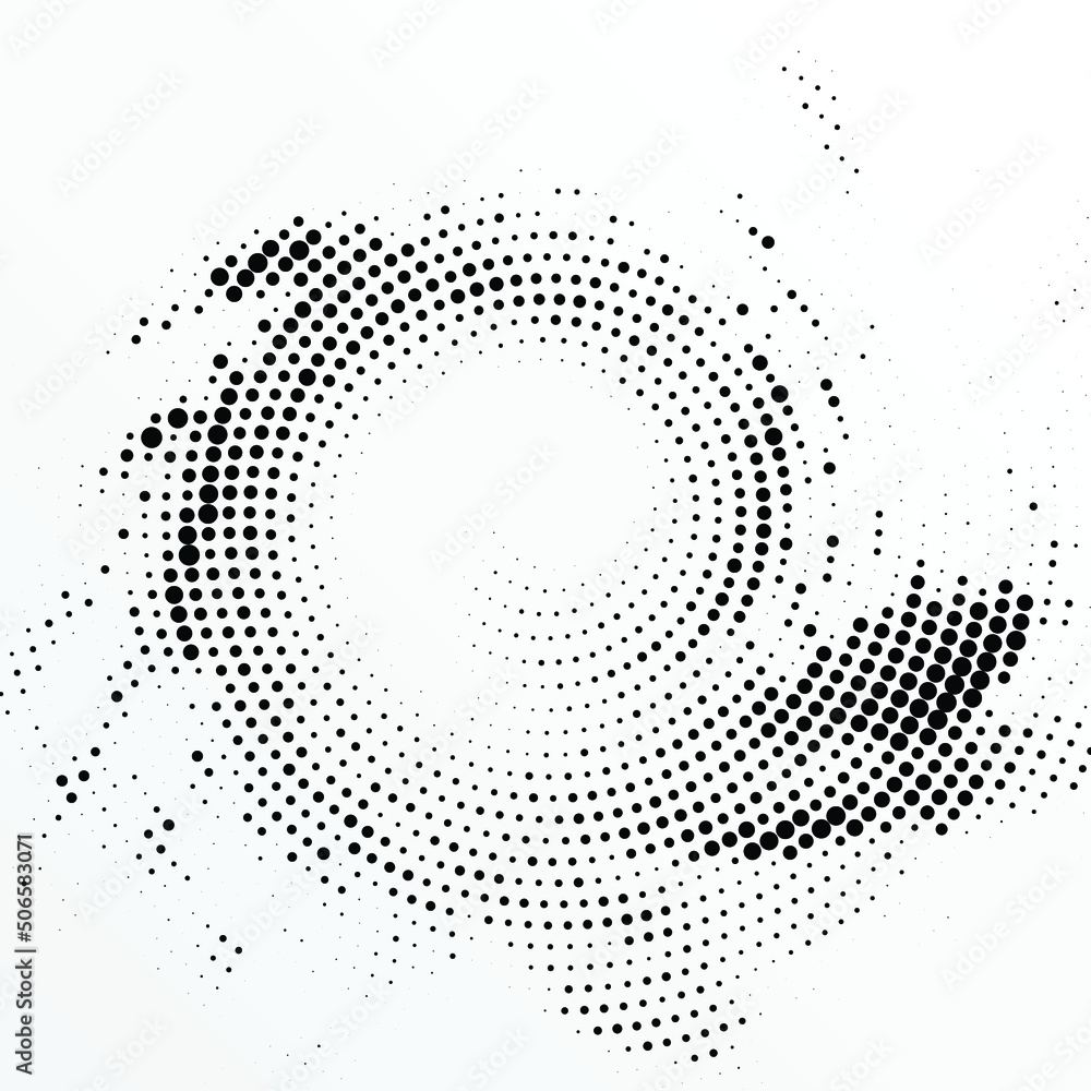 black dot circle and white abstract background