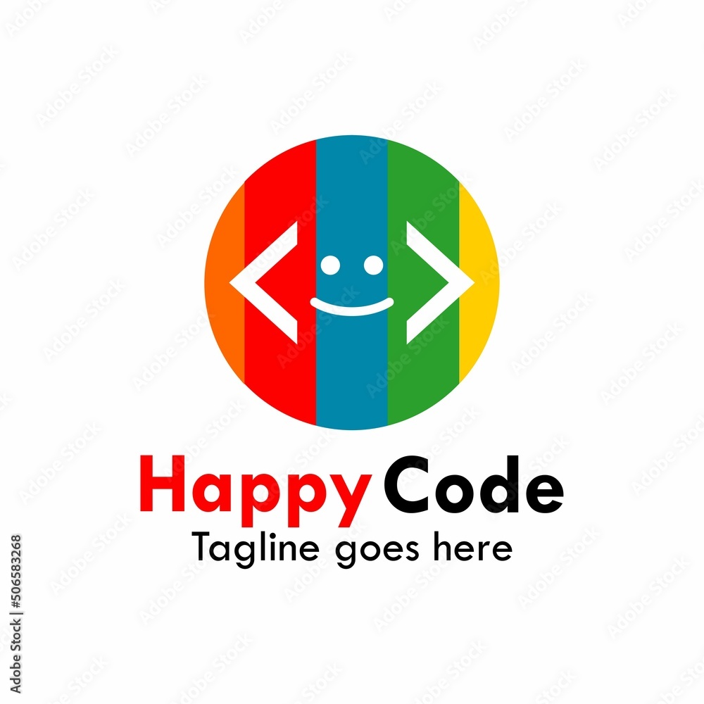 Happy code logo template illustration Happy code logo template illustration
