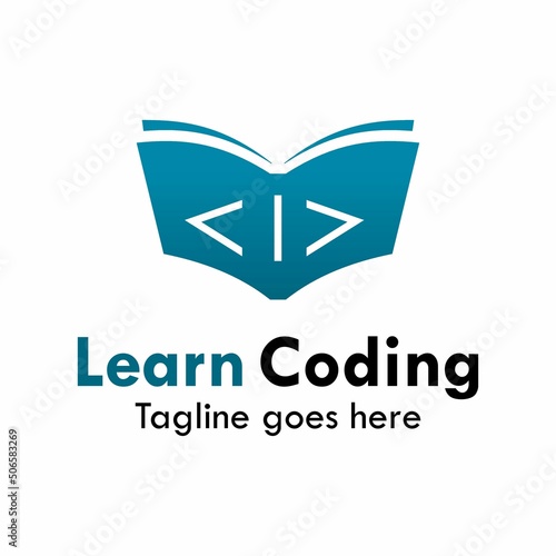 Learn coding logo template illustration