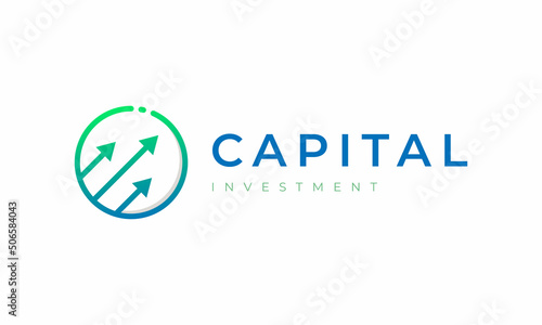Circle with Arrow up Symbol Capital Investment Logo Design Inspiration