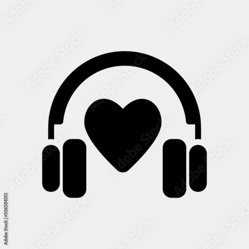 Love song icon in solid style, use for website mobile app presentation