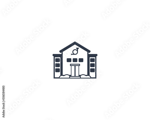 Post office vector flat emoticon. Isolated Post office emoji illustration. Post office icon photo