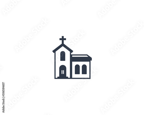 Church vector flat emoticon. Isolated Church Building illustration. Church icon
