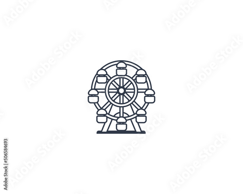 Ferris Wheel Vector Isolated Emoticon. Ferris Wheel Icon