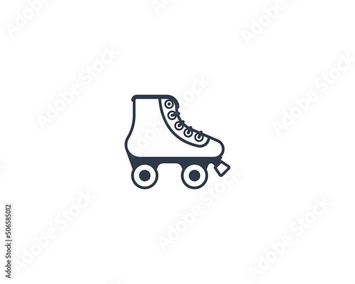 Roller Skate vector flat emoticon. Isolated Inline Skate illustration. Roller Derby icon