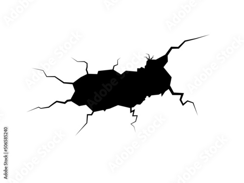 Cracked wall illustration.Destroyed wall illustration.