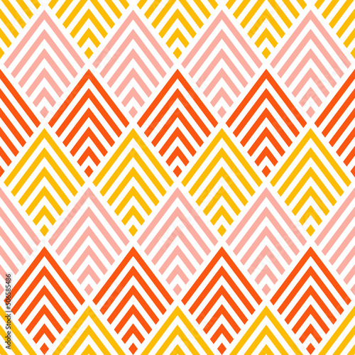 Colorful rhombuses seamless pattern with white background.