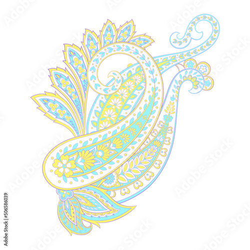 Fototapeta Naklejka Na Ścianę i Meble -  Paisley vector isolated pattern. Damask floral illustration in batik style