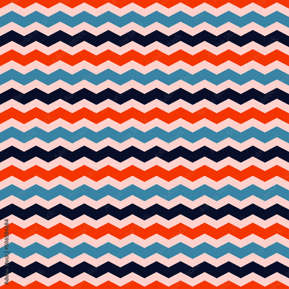 White seamless pattern with colorful chevron. White seamless pattern with colorful chevron.