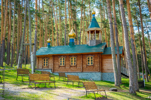 The Church of Saint Macarius the village of Chemal, Altai Republic, Russia photo