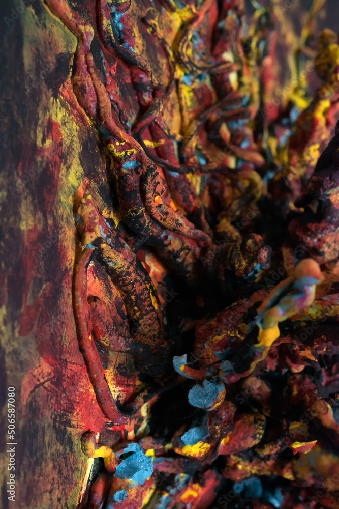 Macro photography of colorful painted roots
