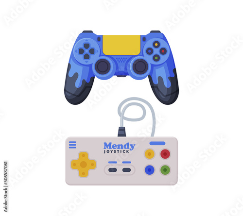 Gamepad as Game Controller and Input Device for Video Game Console Vector Set