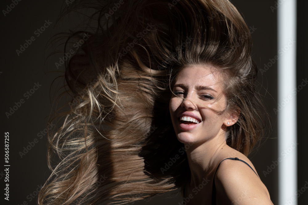 Woman face for beauty salon. Portrait of smiling pretty girl with natural hair. Female face portrait. Woman face for beauty salon. Portrait of smiling pretty girl with natural hair. Female face portrait.