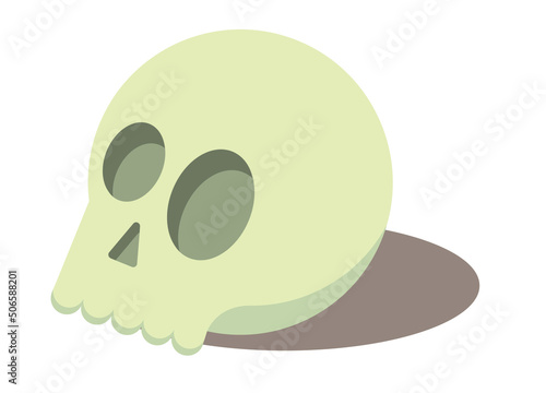 Human skull. Image of a skull in cartoon technique.