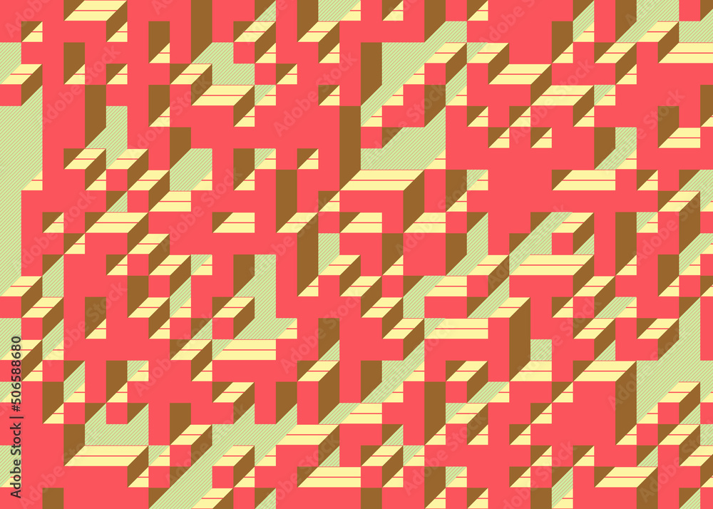 Implementation of Edward Zajec’s “Il Cubo” from 1971. Essentially a Truchet tile set of 8 tiles and rules for placement art illustration Implementation of Edward Zajec’s “Il Cubo” from 1971. Essentially a Truchet tile set of 8 tiles and rules for placement art illustration
