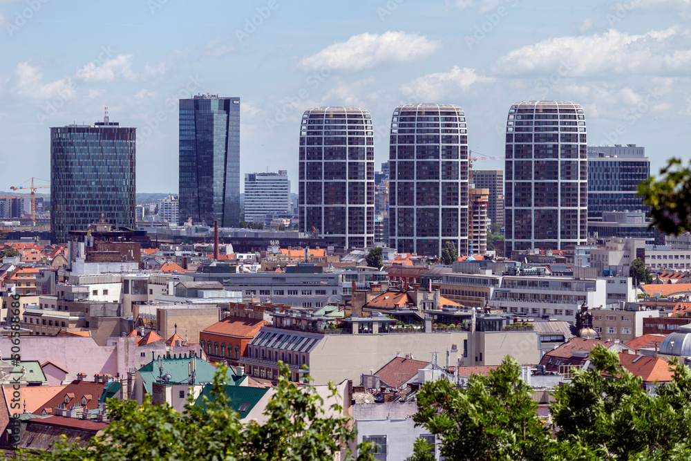 Naklejka premium View of Bratislava from the castle hill