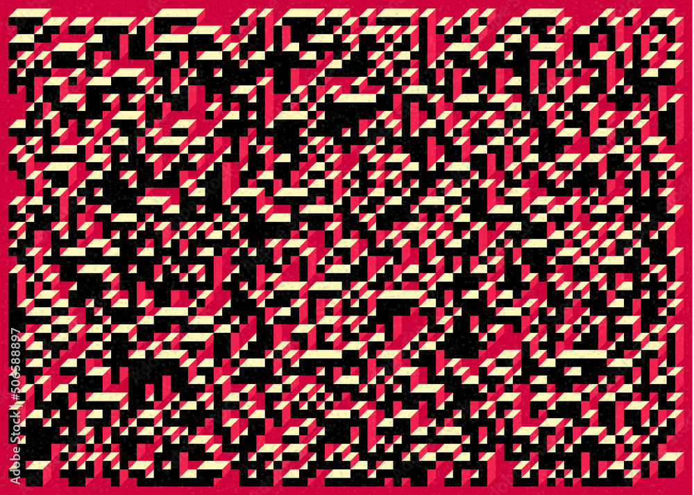 Implementation of Edward Zajec’s “Il Cubo” from 1971. Essentially a Truchet tile set of 8 tiles and rules for placement art illustration