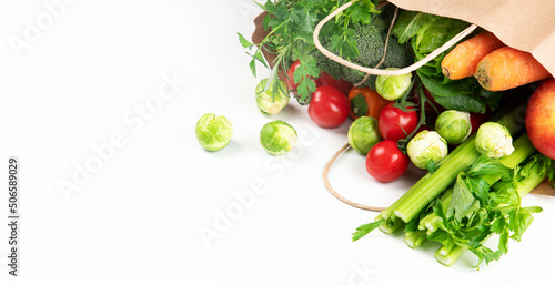 Raw vegetables on light background.