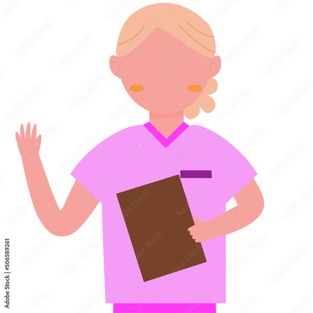 Female Medical Nurse Character Illustration Design