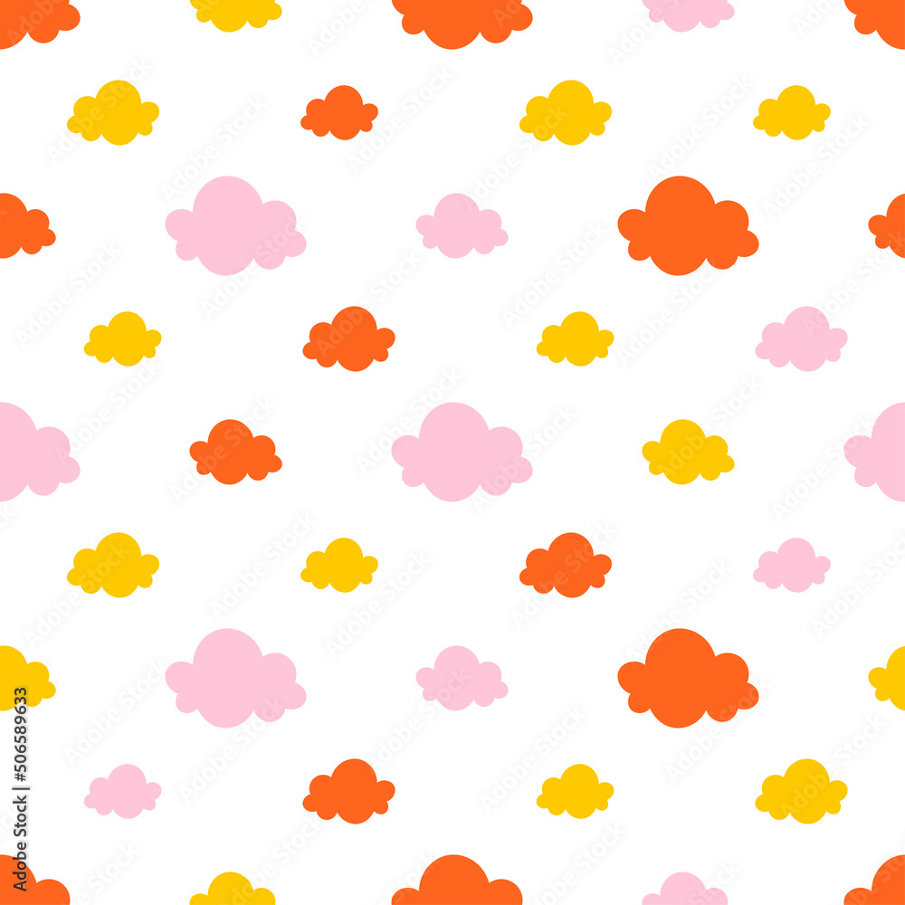 Seamless pattern with colorful clouds.