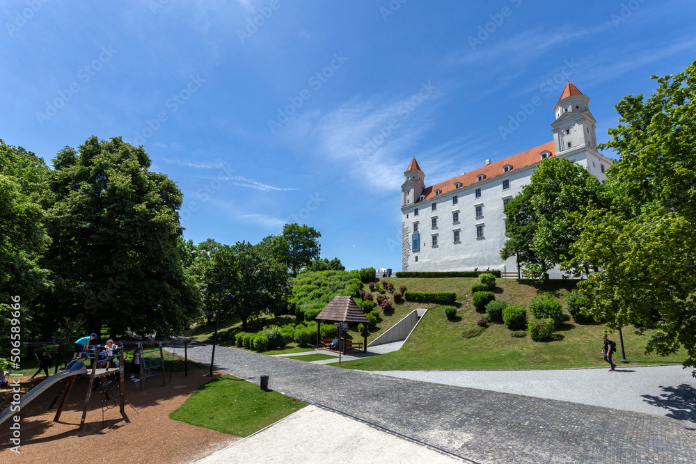 Bratislava castle on a sunny spring day