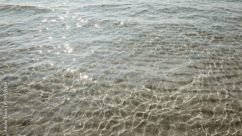 Clear water at arctic beach in Lofoten  Norway