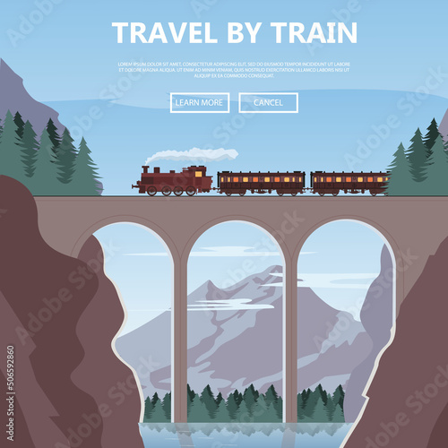 Canvas Print Travel by train