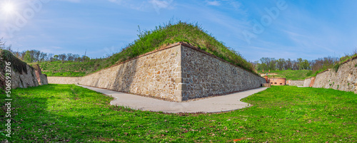Defensive walls of the Prussian fort. one of the largest fortification systems in europe. Fortress of Nysa.
