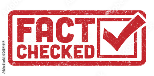 red grungy FACT CHECKED rubber stamp, vector illustration