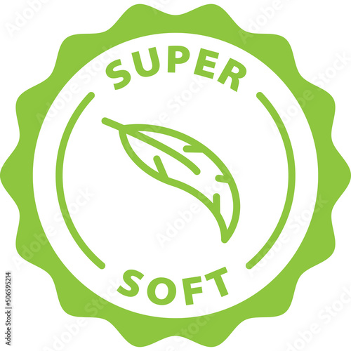 super soft green stamp outline badge icon label isolated vector on transparent background