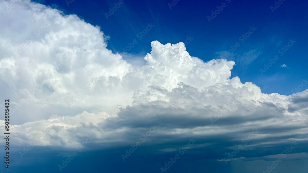 White clouds blue sky nature beautiful abstract background. High quality photo