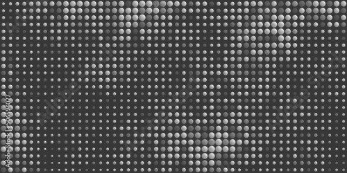 Abstract Black and White Spotted Pattern - Geometric Mosaic Texture with Balls of Various Sizes, Generative Art, Vector Background