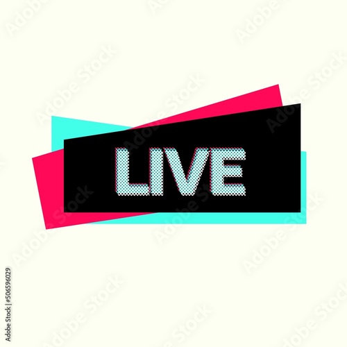 A set of stickers from a popular network. Black-pink-white advertising banners: like, foul, stream, online,click,start,music,go, play,subscribe. Vector set of icons.