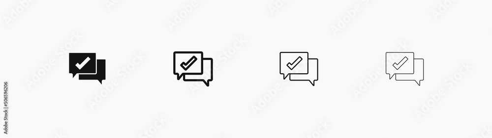 Tick Check Mark in Speech Bubble vector Icon Tick Check Mark in Speech Bubble vector Icon