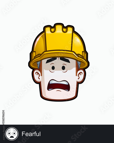 Construction Worker - Expressions - Concerned - Fearful