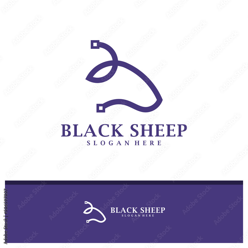 Head Sheep logo design vector, Creative Sheep logo concepts template illustration. Head Sheep logo design vector, Creative Sheep logo concepts template illustration.