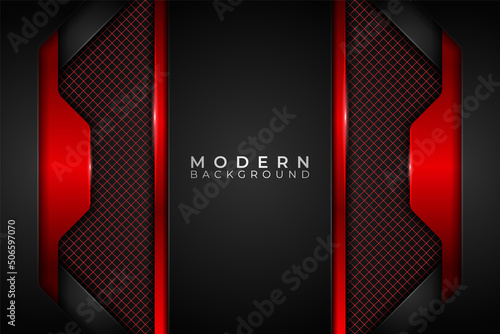 Modern Background Abstract Technology Glossy with Red Pattern