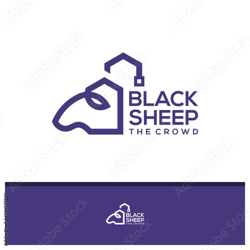 City with Head Sheep logo design vector, Creative Sheep logo concepts template illustration.
