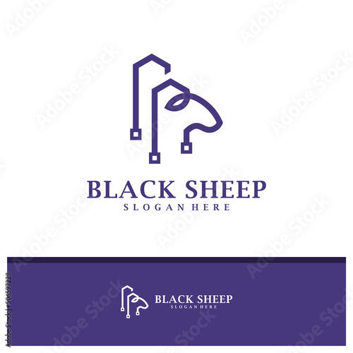 City with Head Sheep logo design vector, Creative Sheep logo concepts template illustration.
