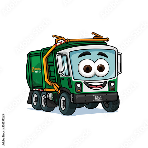 Cartoon Garbage Truck t shirt design