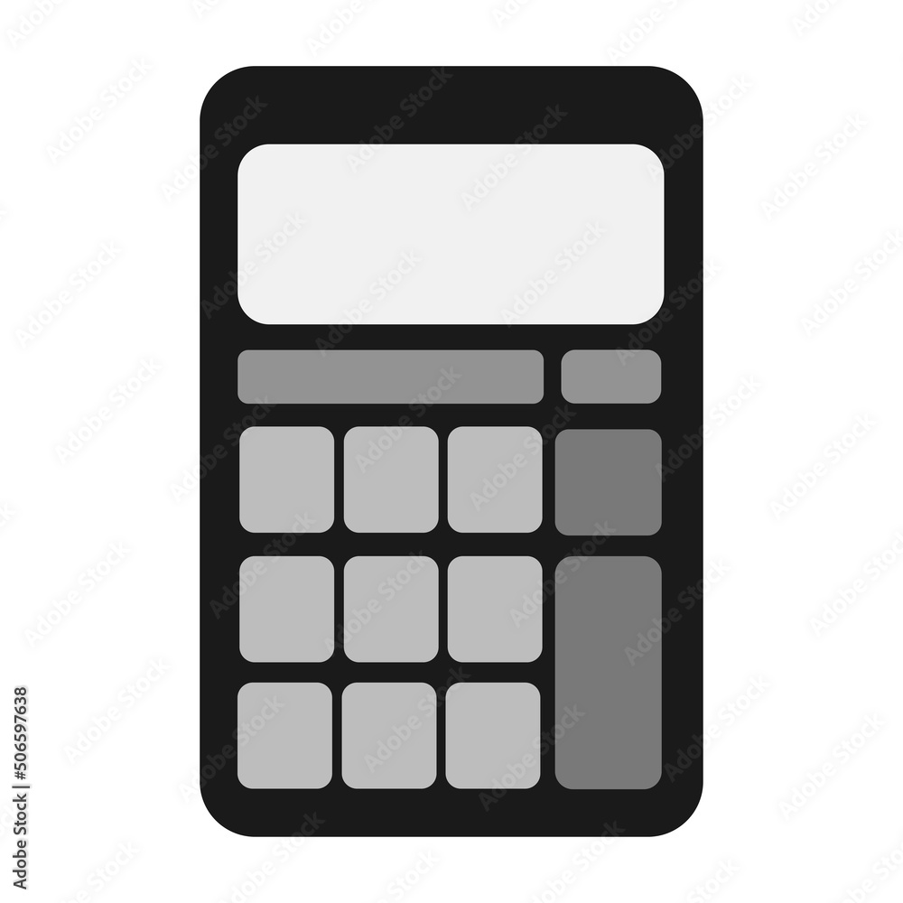 Vector of the calculator icon. Economy, finance sign isolated on white, economy concept, fashionable flat style for graphic design, website, user interface Vector of the calculator icon. Economy, finance sign isolated on white, economy concept, fashionable flat style for graphic design, website, user interface