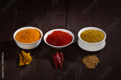 Chilli Turmeric and Coriander Powder photo