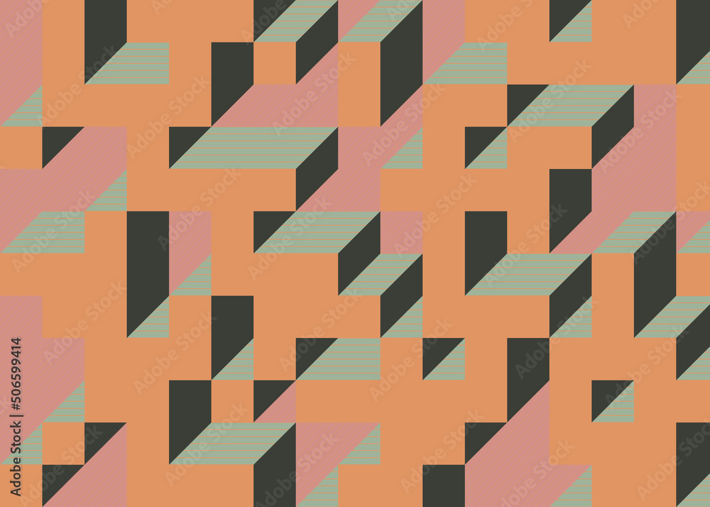 Implementation of Edward Zajec’s “Il Cubo” from 1971. Essentially a Truchet tile set of 8 tiles and rules for placement art illustration Implementation of Edward Zajec’s “Il Cubo” from 1971. Essentially a Truchet tile set of 8 tiles and rules for placement art illustration