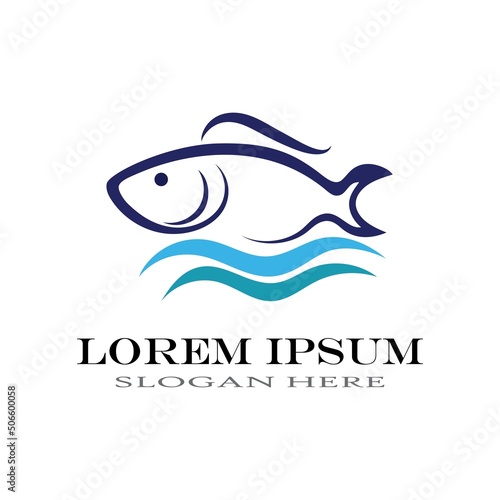Fish logo design illustration template icon vector