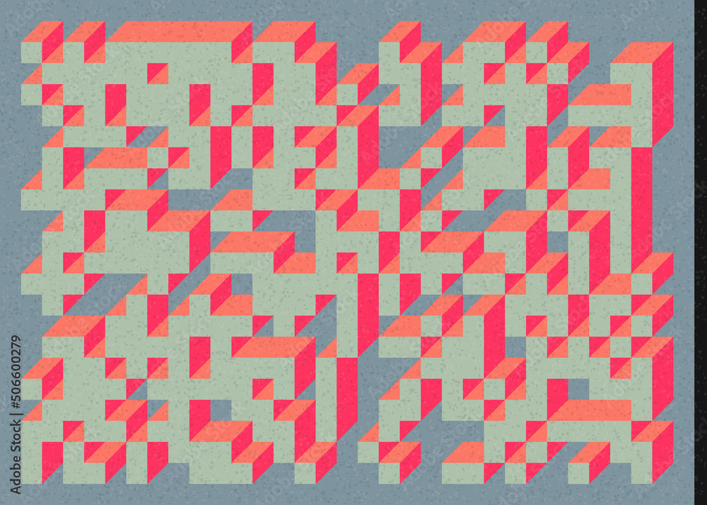 Implementation of Edward Zajec’s “Il Cubo” from 1971. Essentially a Truchet tile set of 8 tiles and rules for placement art illustration Implementation of Edward Zajec’s “Il Cubo” from 1971. Essentially a Truchet tile set of 8 tiles and rules for placement art illustration